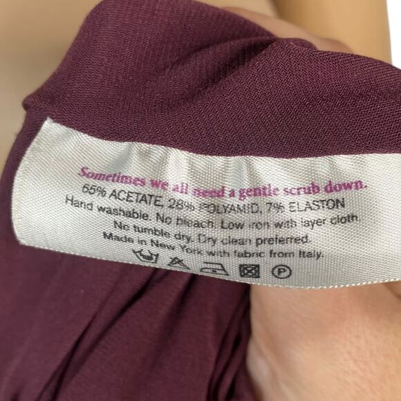 M.M. Lafleur Blair Blackberry Purple Crepe Twisted Ruched Sheath Dress SZ 2 - Picture 10 of 10